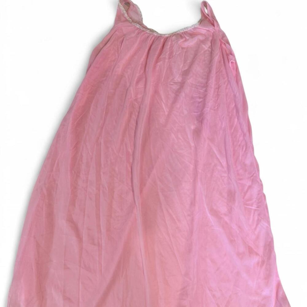 Vintage 1960s Pink Babydoll Nightgown Chemise Slip Dress Coquette Cottage Fairy